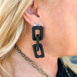 Matte Drop Chain Earrings - The Pink Pineapple 850