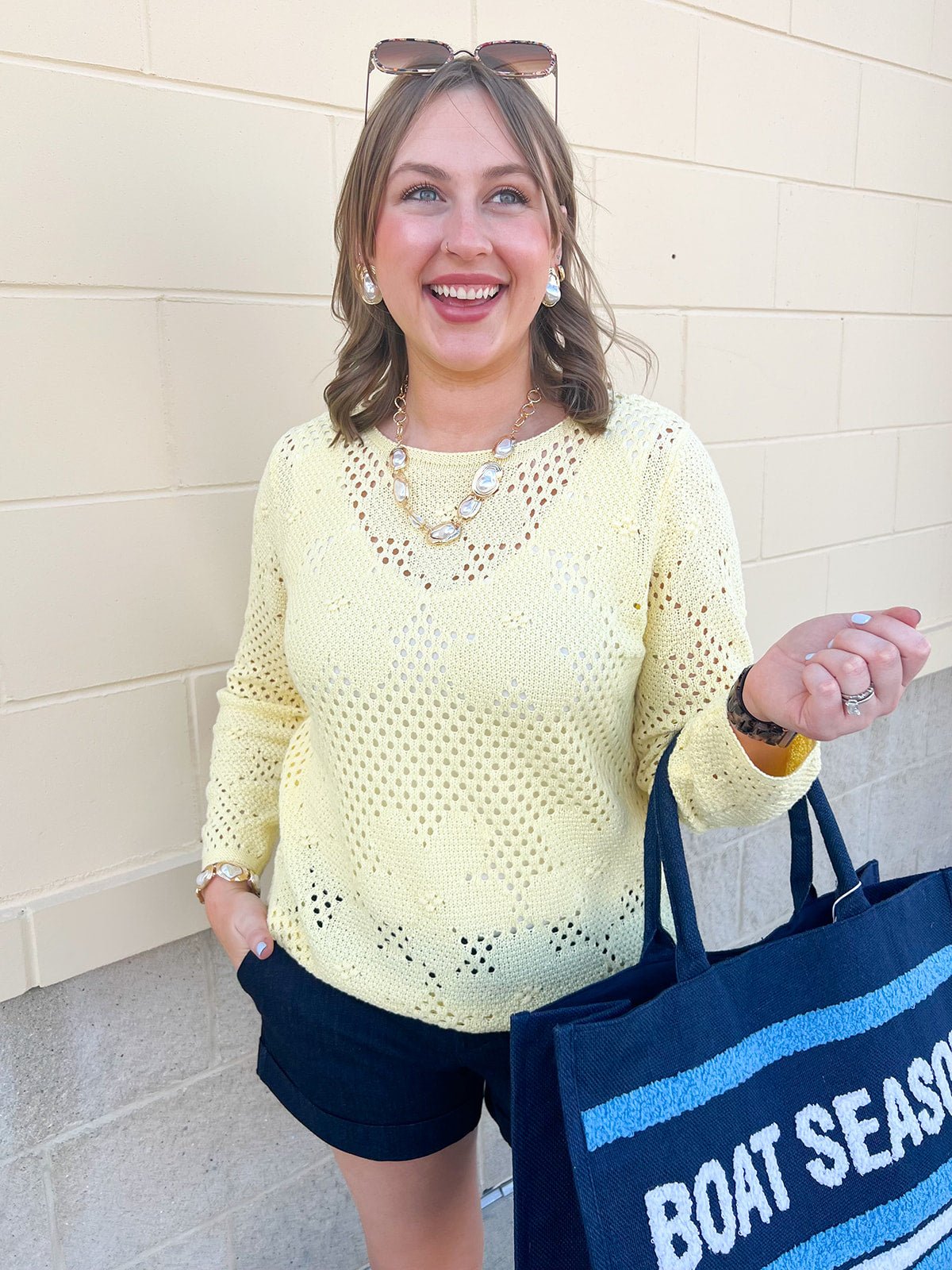 Meadow Bloom Crochet Pullover – Lemon - The Pink Pineapple 850