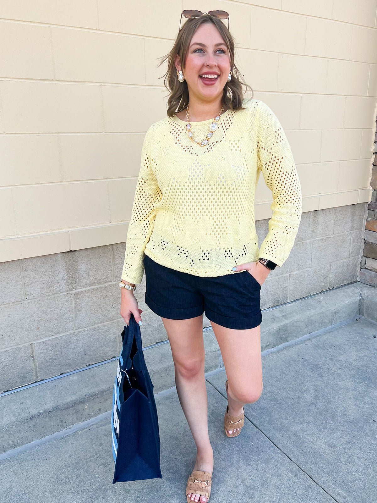 Meadow Bloom Crochet Pullover – Lemon - The Pink Pineapple 850
