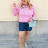 Meadow Bloom Crochet Pullover – Pink - The Pink Pineapple 850