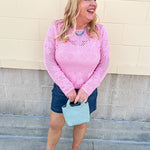 Meadow Bloom Crochet Pullover – Pink - The Pink Pineapple 850