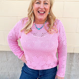 Meadow Bloom Crochet Pullover – Pink - The Pink Pineapple 850