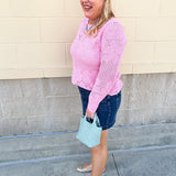 Meadow Bloom Crochet Pullover – Pink - The Pink Pineapple 850
