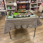 Meadow Brown Gingham Check Tablecloth with Ruffled Edge - The Pink Pineapple 850