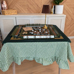 Meadow Green Gingham Ruffle Tablecloth - The Pink Pineapple 850