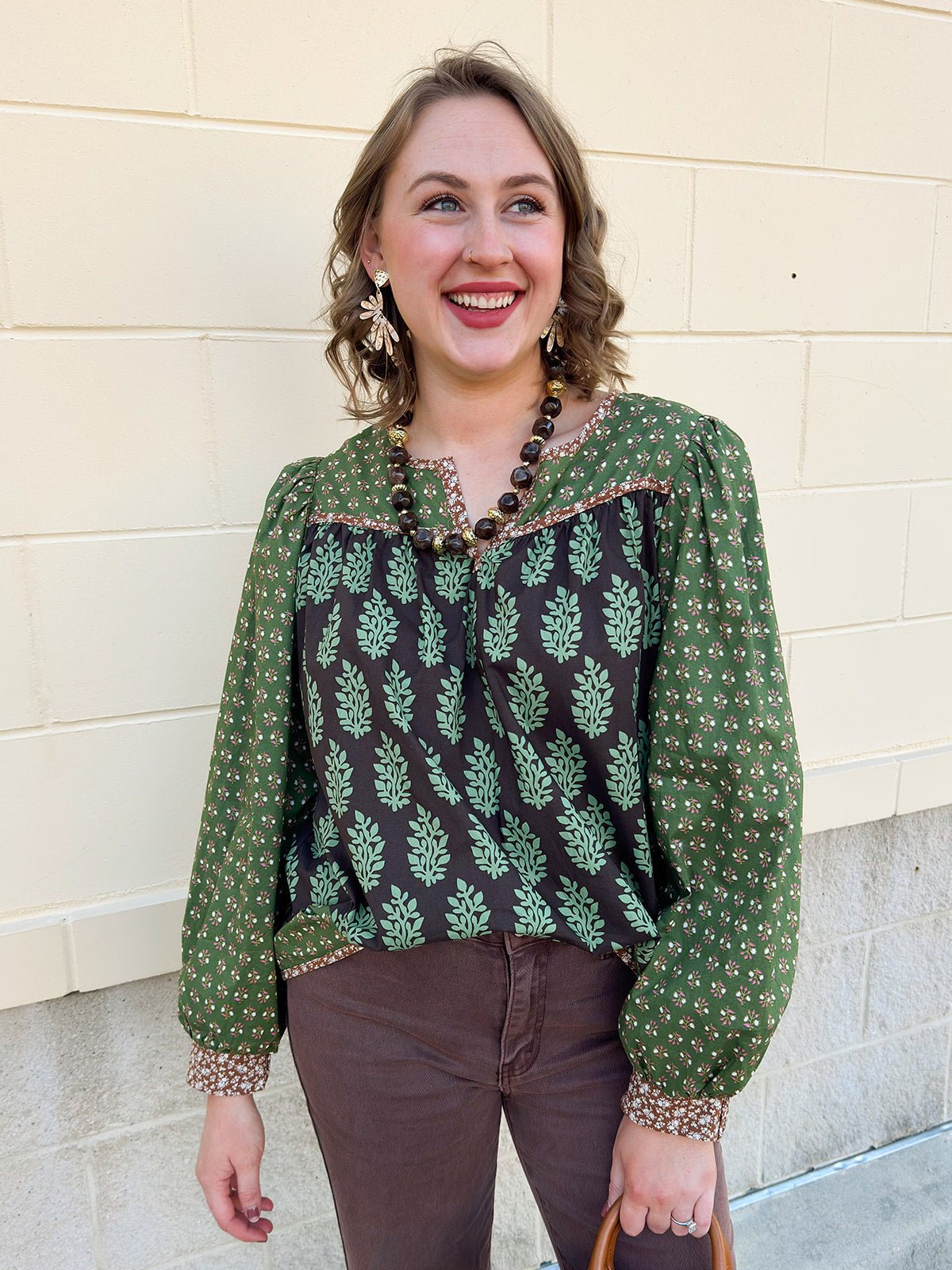 Meadow Muse Mixed Print Top - The Pink Pineapple 850