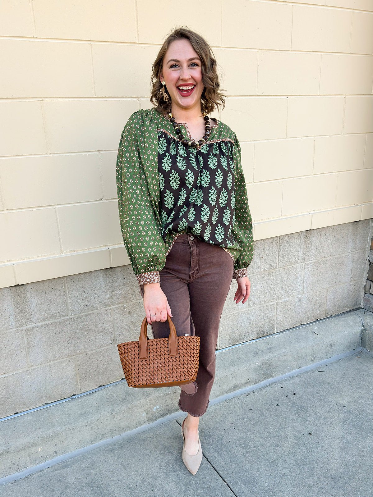 Meadow Muse Mixed Print Top - The Pink Pineapple 850