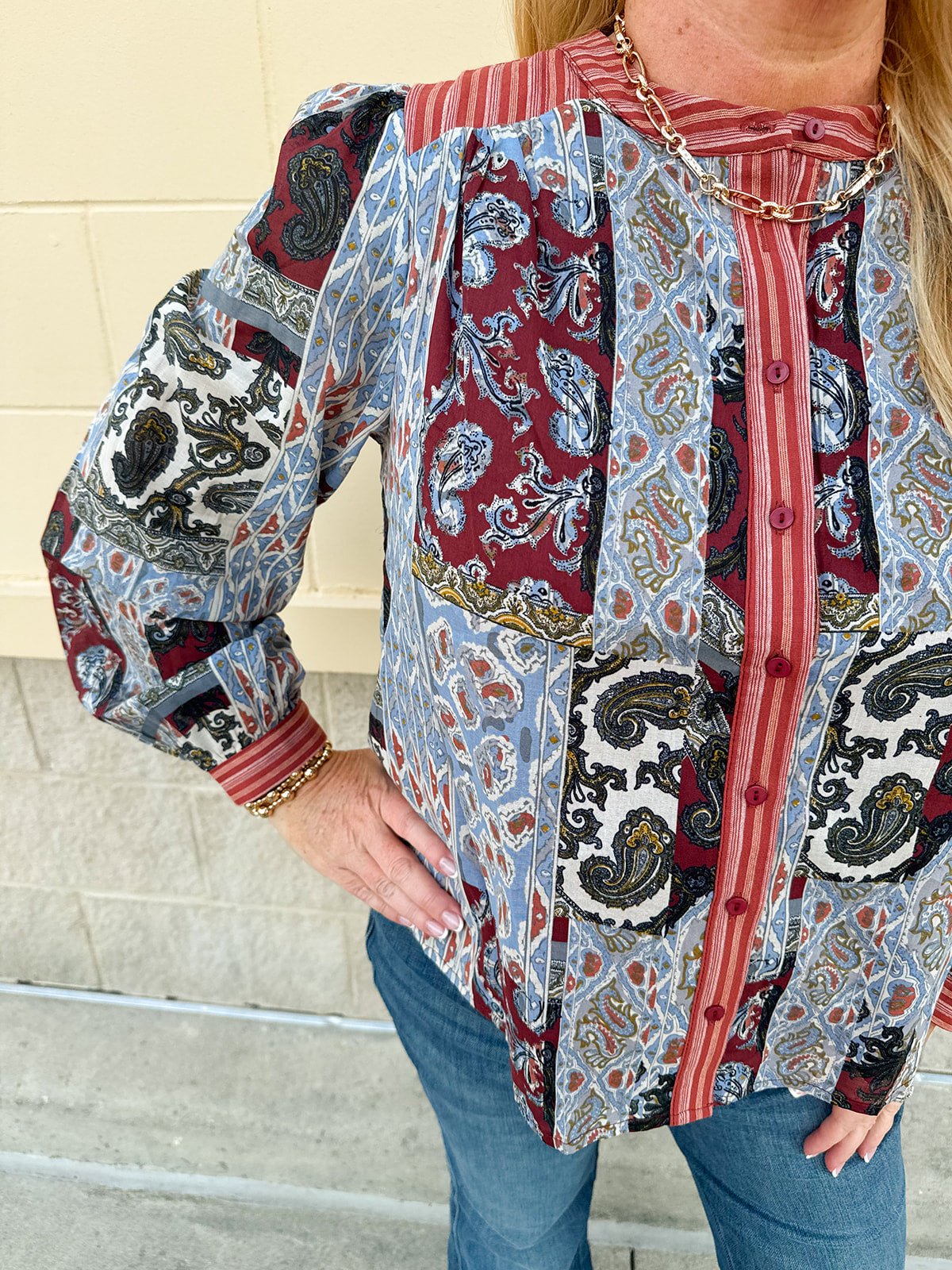 Meadow Patch Quilted Blouse - The Pink Pineapple 850