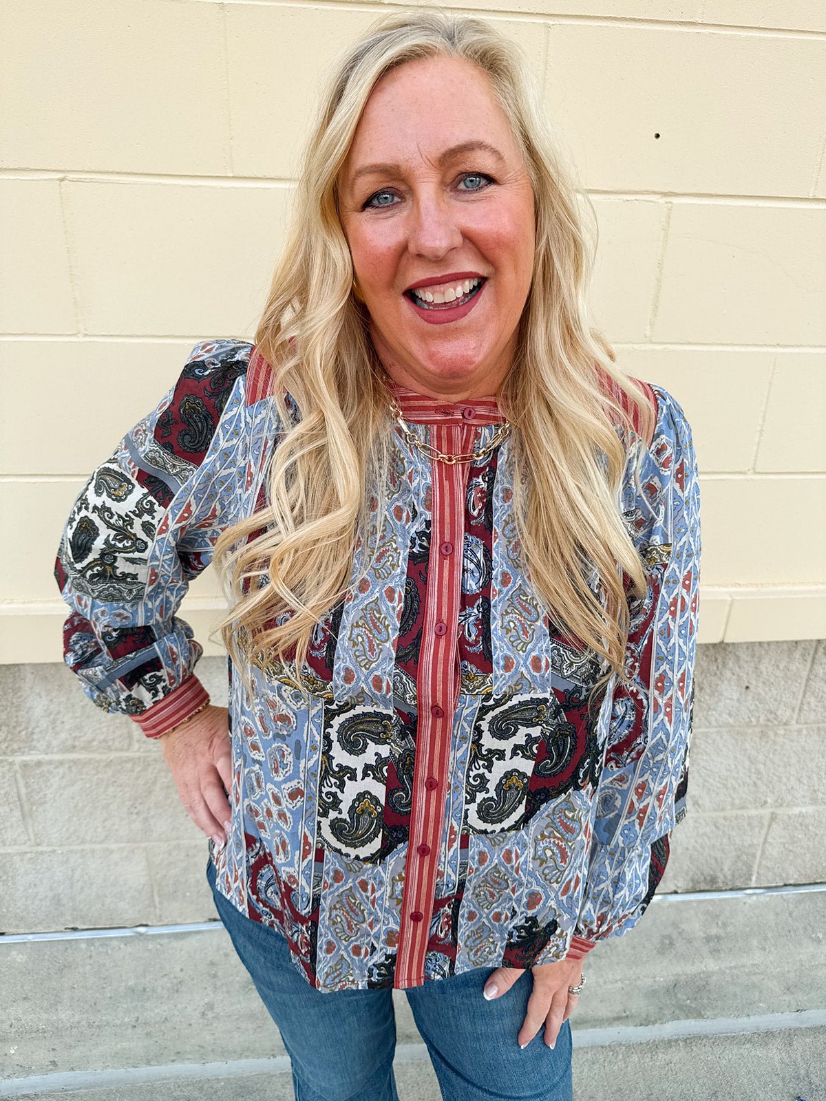 Meadow Patch Quilted Blouse - The Pink Pineapple 850