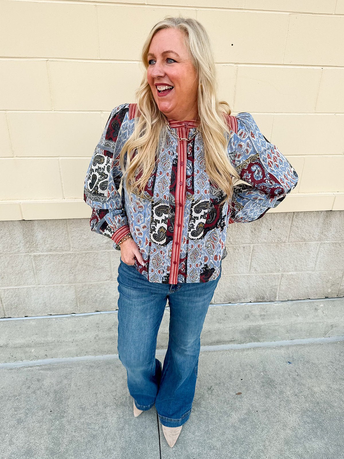 Meadow Patch Quilted Blouse - The Pink Pineapple 850