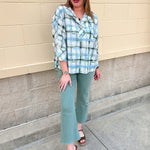 Meadow Plaid Button-Up Blouse - The Pink Pineapple 850