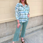 Meadow Plaid Button-Up Blouse - The Pink Pineapple 850
