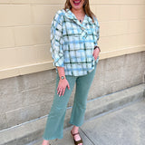 Meadow Plaid Button-Up Blouse - The Pink Pineapple 850
