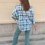 Meadow Plaid Button-Up Blouse - The Pink Pineapple 850