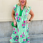 Meadow Stripe Maxi Dress - The Pink Pineapple 850