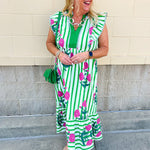 Meadow Stripe Maxi Dress - The Pink Pineapple 850