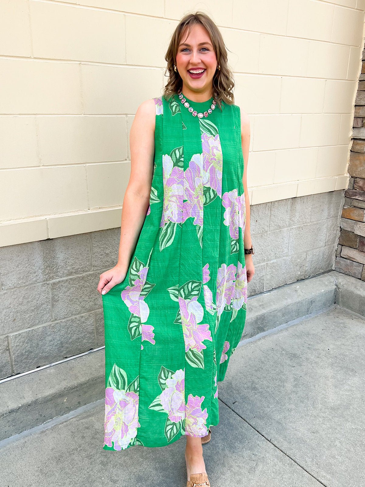Meadow Whimsy Midi Dress - The Pink Pineapple 850