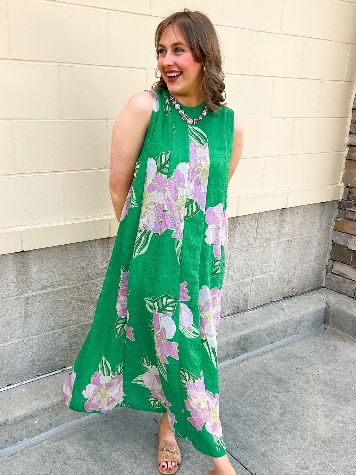 Meadow Whimsy Midi Dress - The Pink Pineapple 850