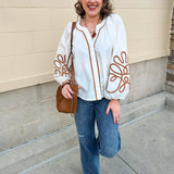 Meadowlace Soutache Blouse in Cream - The Pink Pineapple 850