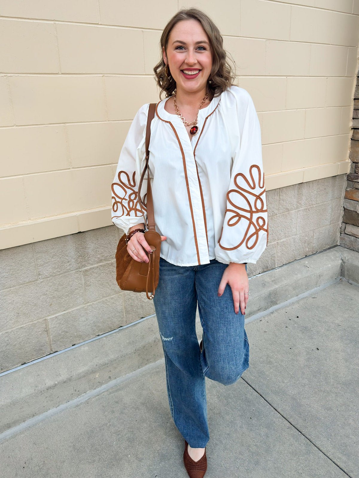 Meadowlace Soutache Blouse in Cream - The Pink Pineapple 850
