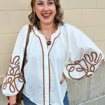 Meadowlace Soutache Blouse in Cream - The Pink Pineapple 850