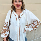 Meadowlace Soutache Blouse in Cream - The Pink Pineapple 850