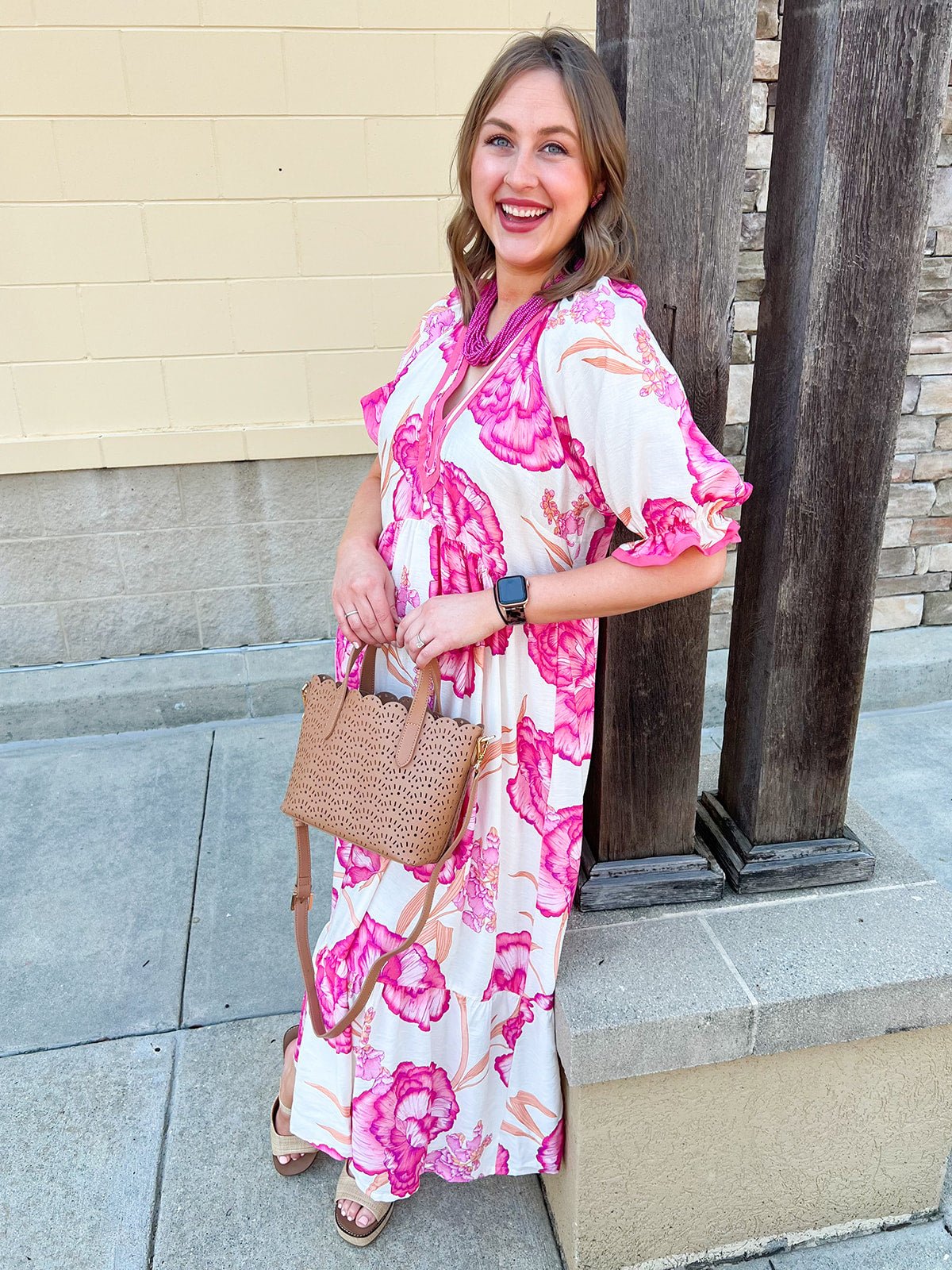 Meet Me Under the Orange Blossoms Midi Dress - The Pink Pineapple 850