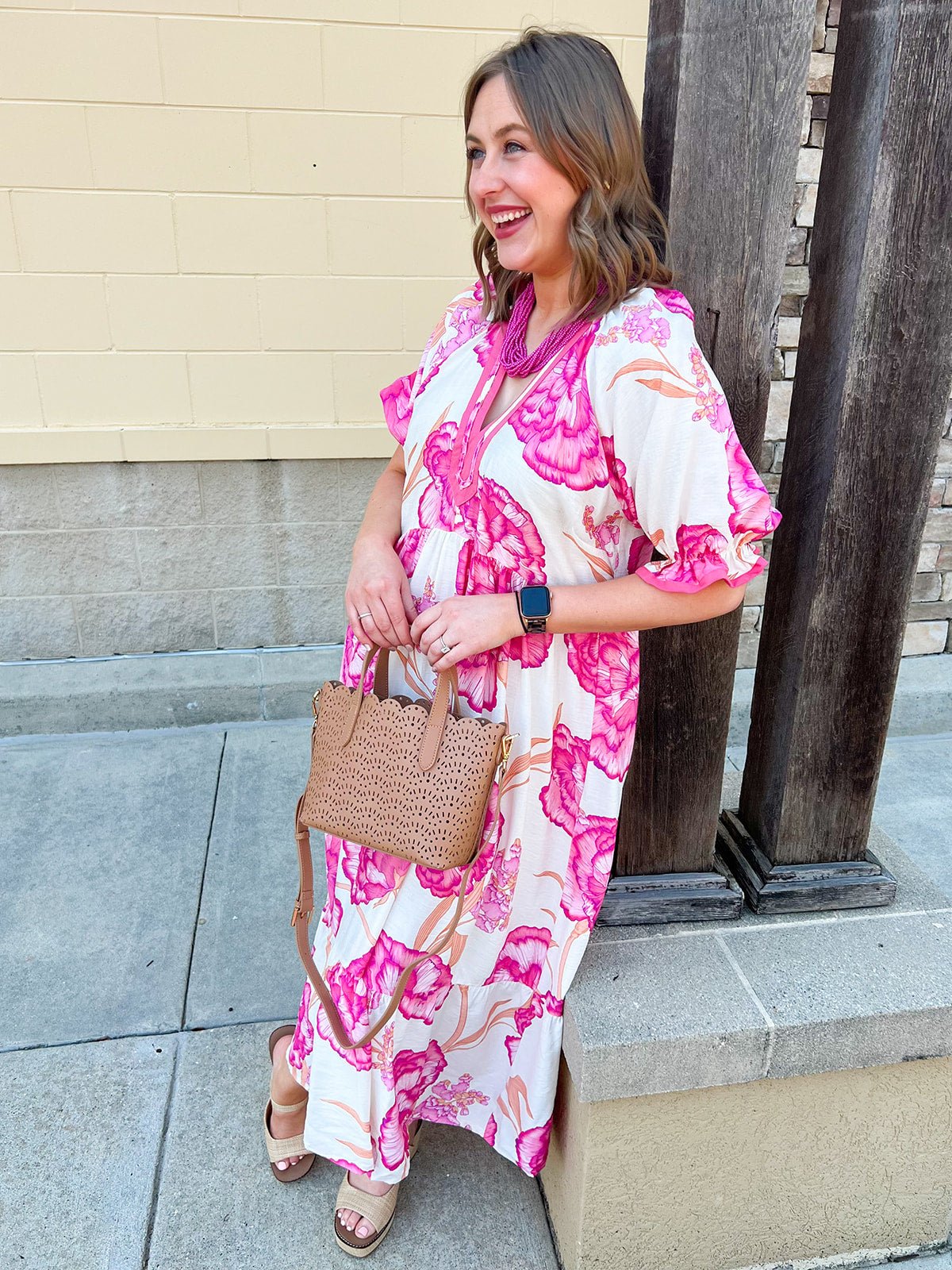 Meet Me Under the Orange Blossoms Midi Dress - The Pink Pineapple 850