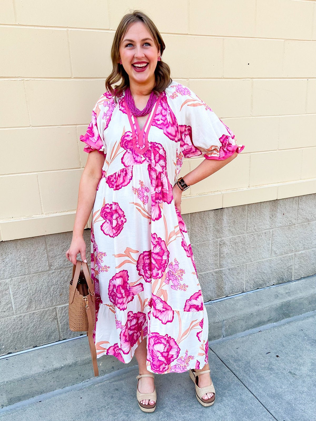 Meet Me Under the Orange Blossoms Midi Dress - The Pink Pineapple 850