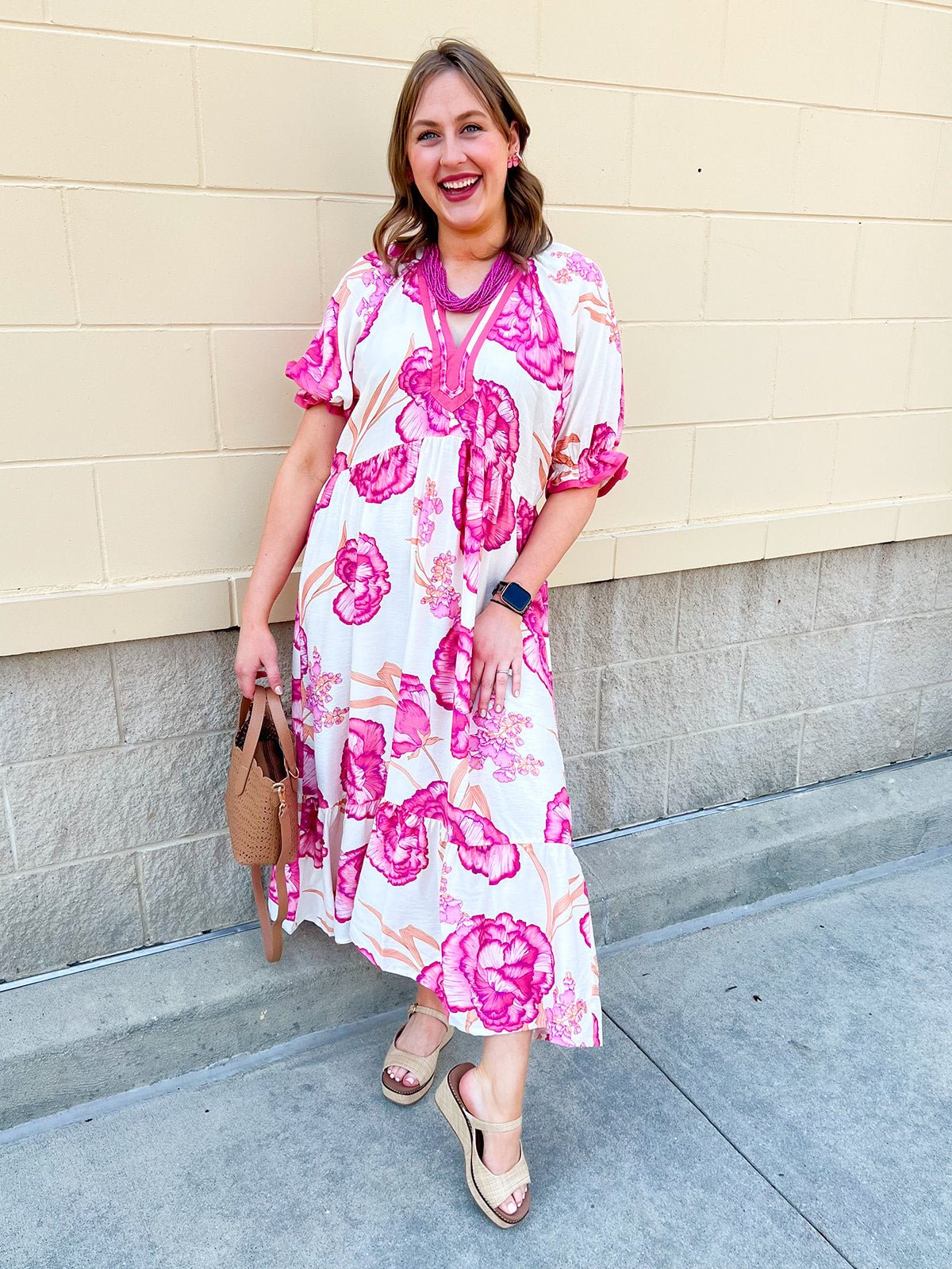 Meet Me Under the Orange Blossoms Midi Dress - The Pink Pineapple 850
