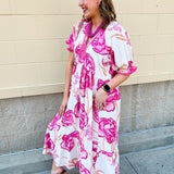 Meet Me Under the Orange Blossoms Midi Dress - The Pink Pineapple 850