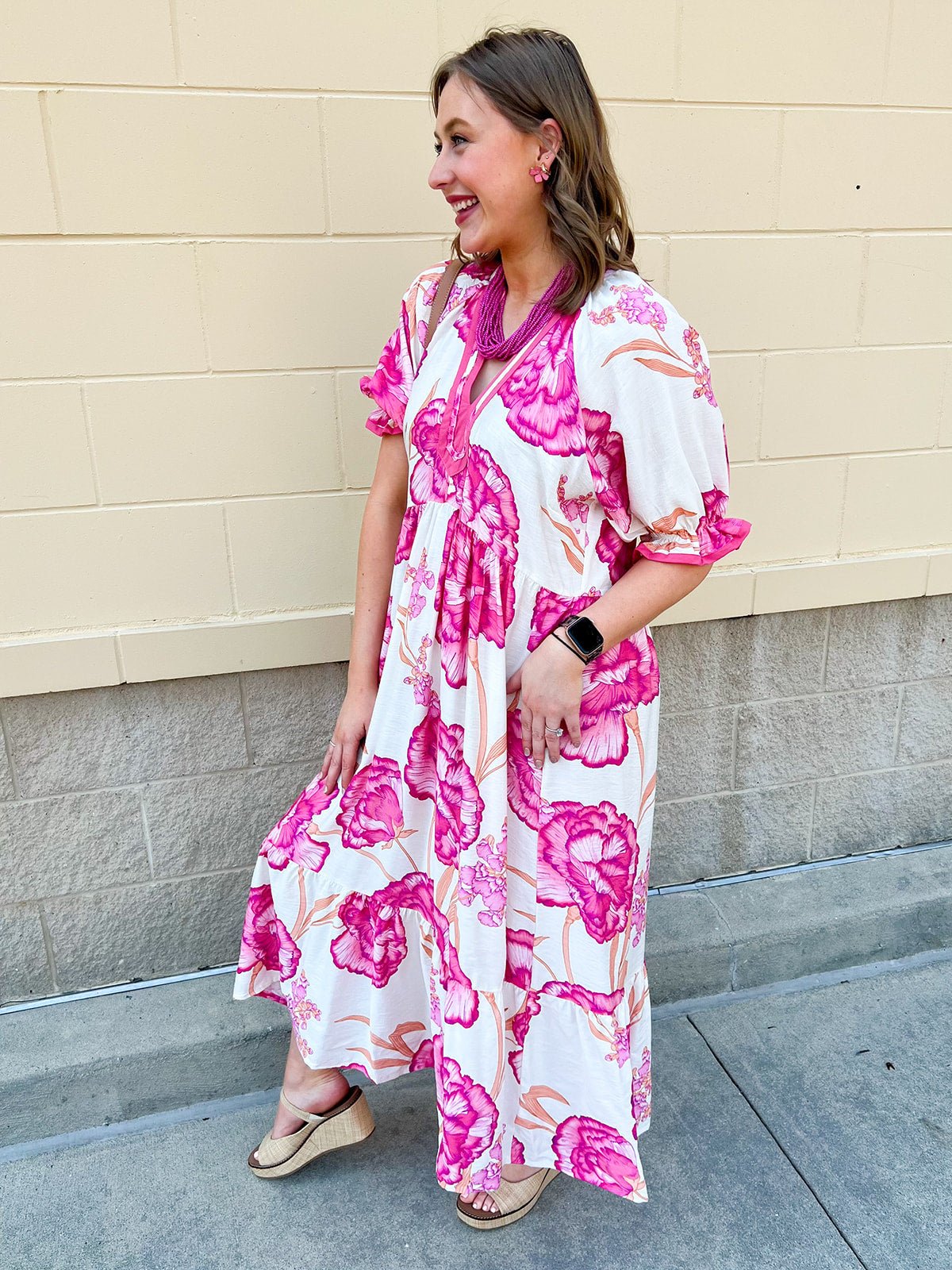Meet Me Under the Orange Blossoms Midi Dress - The Pink Pineapple 850