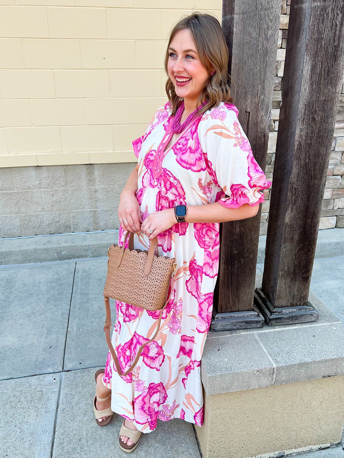 Meet Me Under the Orange Blossoms Midi Dress - The Pink Pineapple 850