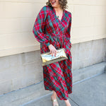 Merritt Plaid Tiered Midi Dress - The Pink Pineapple 850