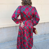 Merritt Plaid Tiered Midi Dress - The Pink Pineapple 850