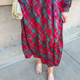 Merritt Plaid Tiered Midi Dress - The Pink Pineapple 850