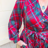 Merritt Plaid Tiered Midi Dress - The Pink Pineapple 850