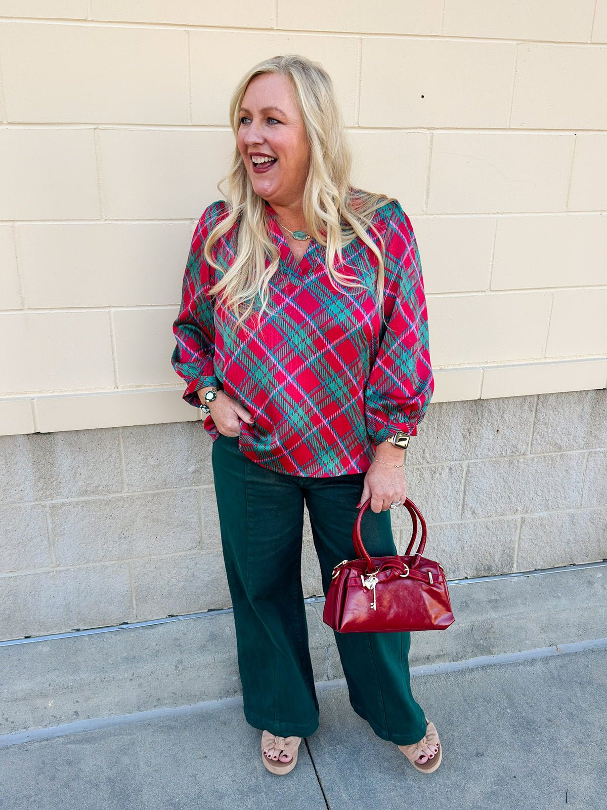 Merritt Plaid Top - The Pink Pineapple 850