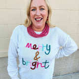 Merry & Bright Tinsel Holiday Sweater - The Pink Pineapple 850