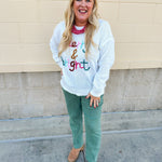 Merry & Bright Tinsel Holiday Sweater - The Pink Pineapple 850