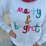 Merry & Bright Tinsel Holiday Sweater - The Pink Pineapple 850