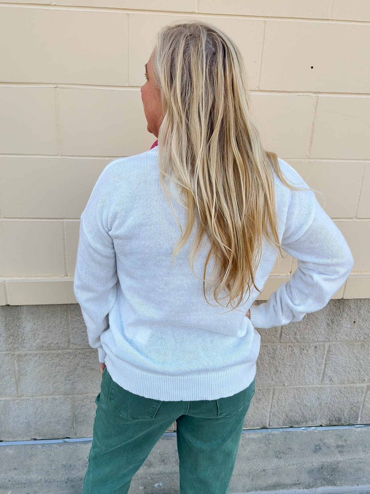 Merry & Bright Tinsel Holiday Sweater - The Pink Pineapple 850