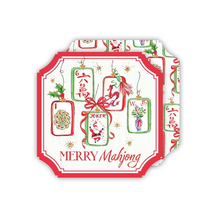 Merry Mahjong Hanging Christmas Tiles Coasters - The Pink Pineapple 850
