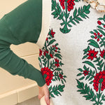 Merry Meadow Floral Knit Vest in Cream - The Pink Pineapple 850