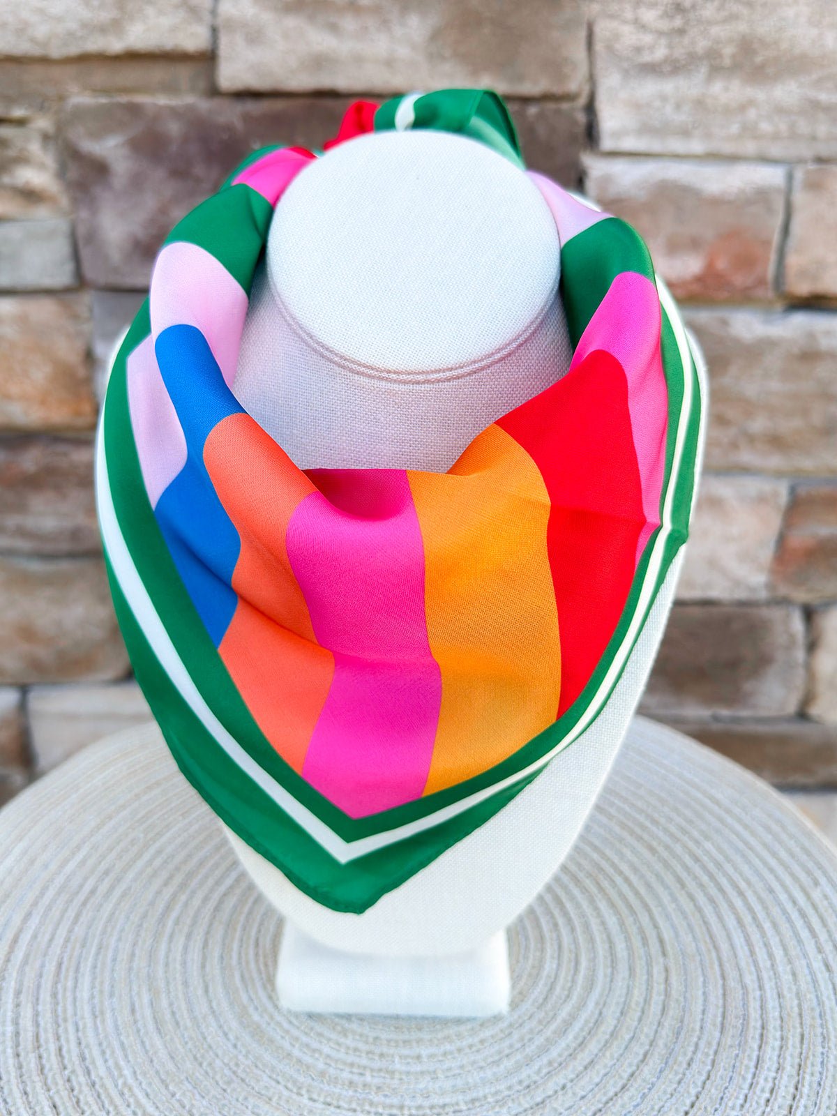 Merry Stripe Square Scarf - The Pink Pineapple 850