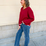 Merry Trim Scalloped Hem Sweater - The Pink Pineapple 850