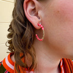 Metal Ball Heishi Beaded Hoop Earrings - The Pink Pineapple 850