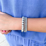 Metallic Stretch Beaded Bracelet Set - The Pink Pineapple 850