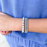 Metallic Stretch Beaded Bracelet Set - The Pink Pineapple 850