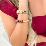 Michelle McDowell Karina Garnet & Gold Bracelet - The Pink Pineapple 850
